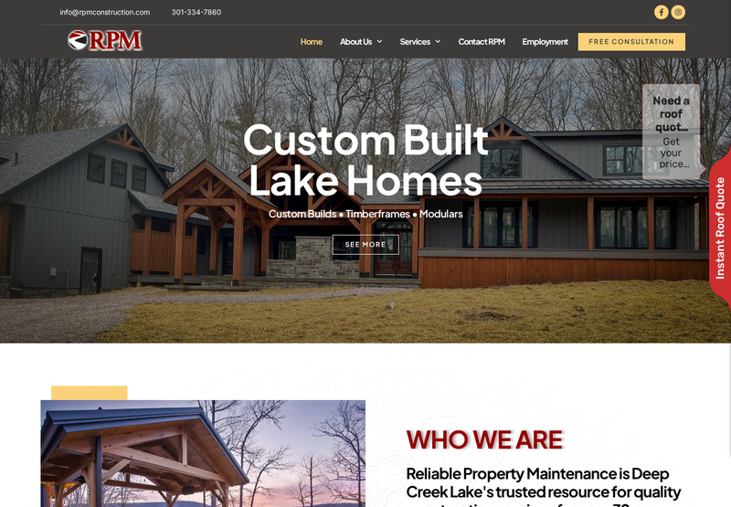 RPM Construction website